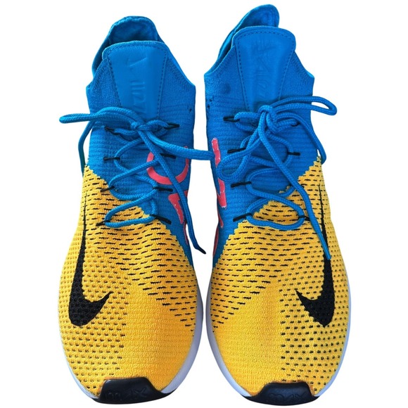 Nike‎ Air Max 270 Flyknit Blue Yellow Men's Sz 10 Activewear Running a01023-800 - Picture 4 of 12